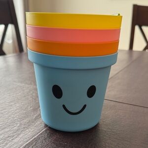 VIRAL Smiley Face Planters mix colors 4 set
